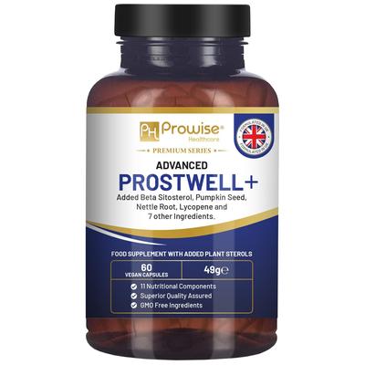 Advanced Prostwell Plus 60 Vegan Capsules Added Beta Sitosterol, Pumpkin Seed, Nettle Root, Lycopene and 7 Other Ingredients