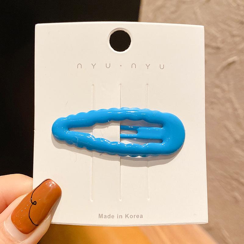 Colorful Teardrop Oval Hair Clips for Women - Stylish Side Bangs & Wavy Hair Accessories