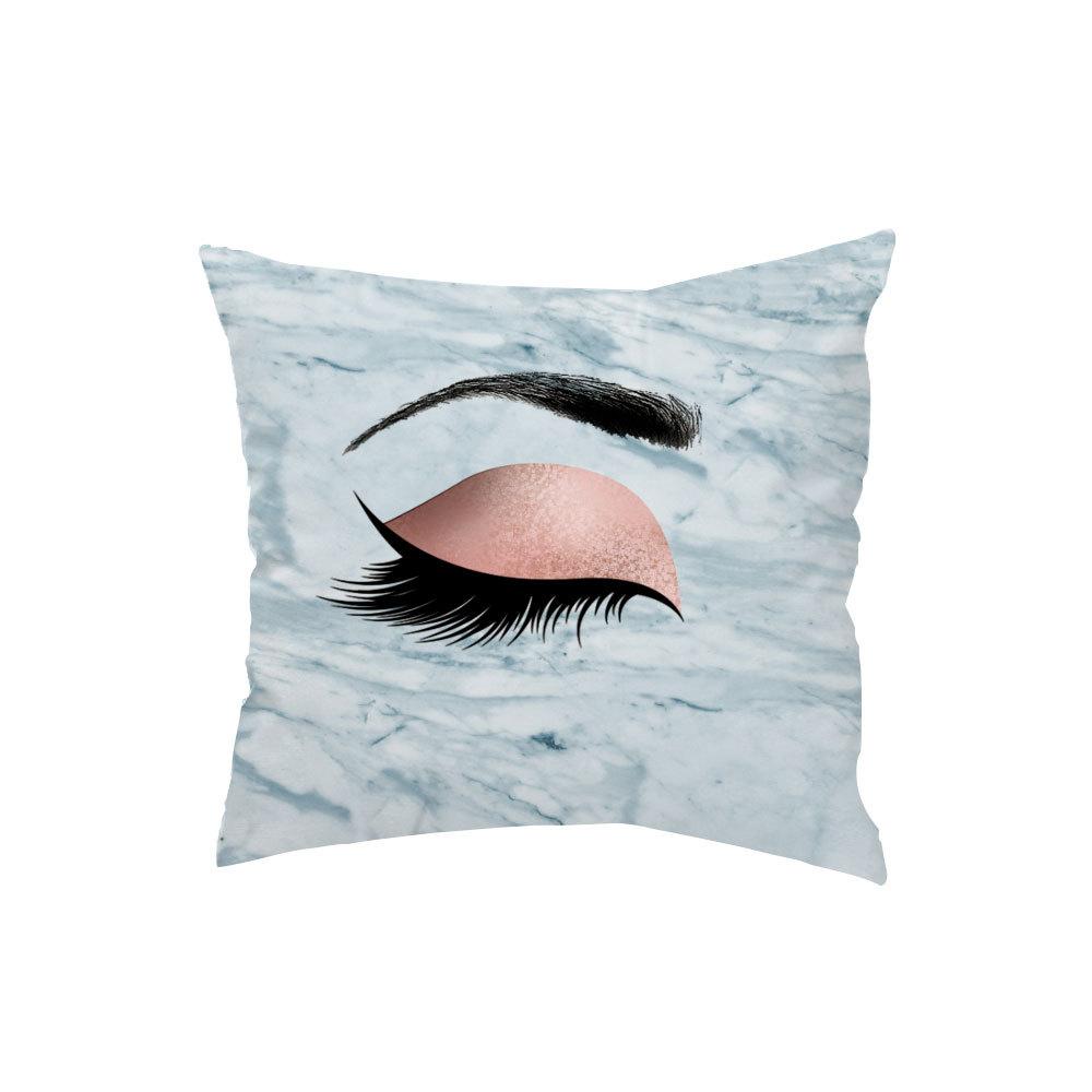 Marble Bright Diamond Eyes Eyelash Pillow Case Sofa Cushion Manicure Decoration Pillow