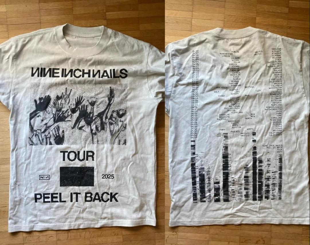 Nine Inch Nails Peel It Back Tour 2026 Amsterdam Merch T-shirt size S-5XL L