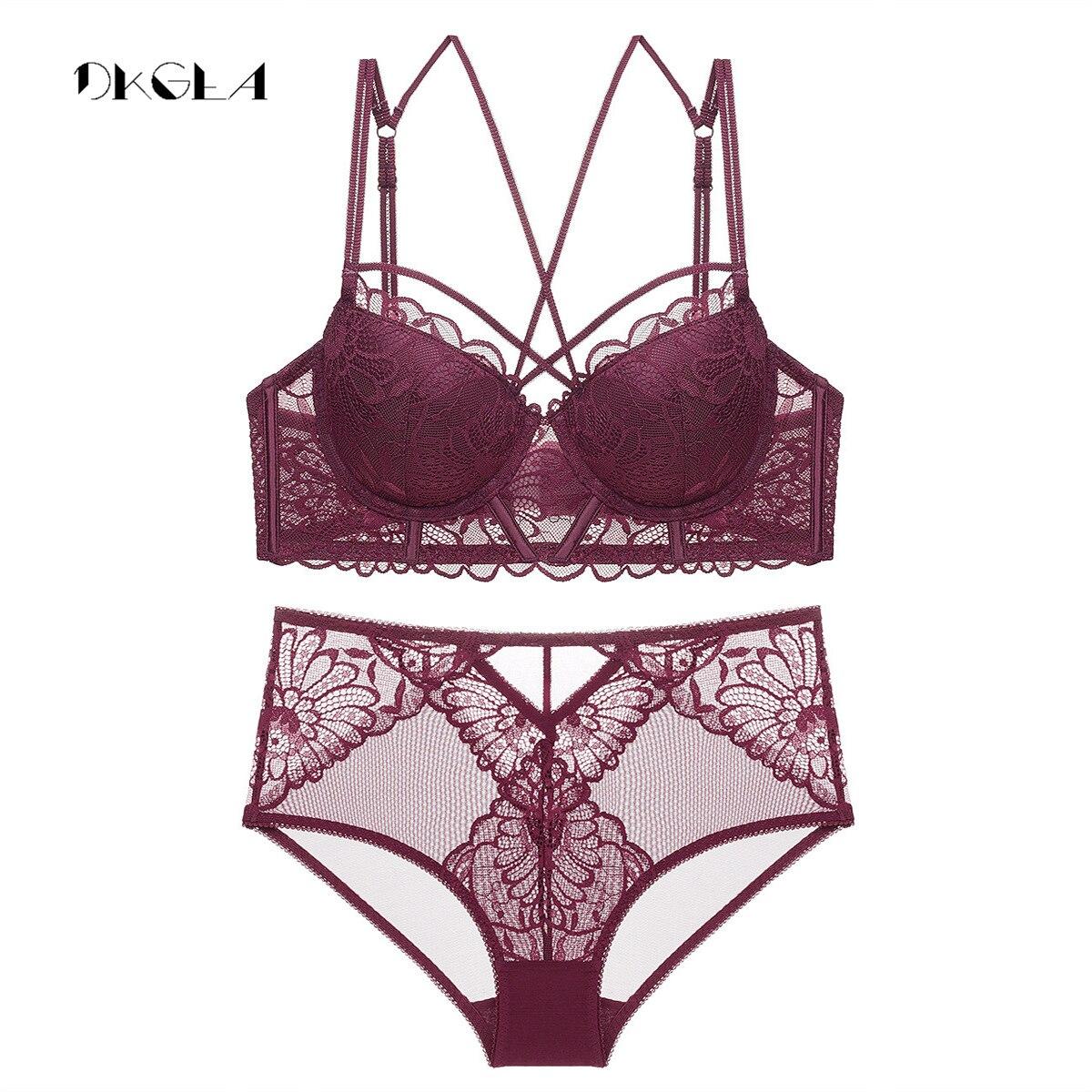 

DKGEA сексуальный комплект нижнего белья белый бюстгальтер кружевной женский бюстгальтер пуш-ап 80A