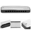 Blues Harmonica 10 Holes Mouthorgan D Key Stainless Steel ABS Resin Wind InstrumentBlack