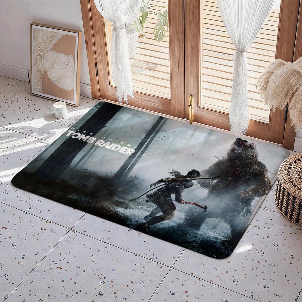 Game G Tomb Raider Floor Mat Eco Flannel Doormat Non Slip Odorless Indoor Floor Rug Soft Short Plush Home Mat