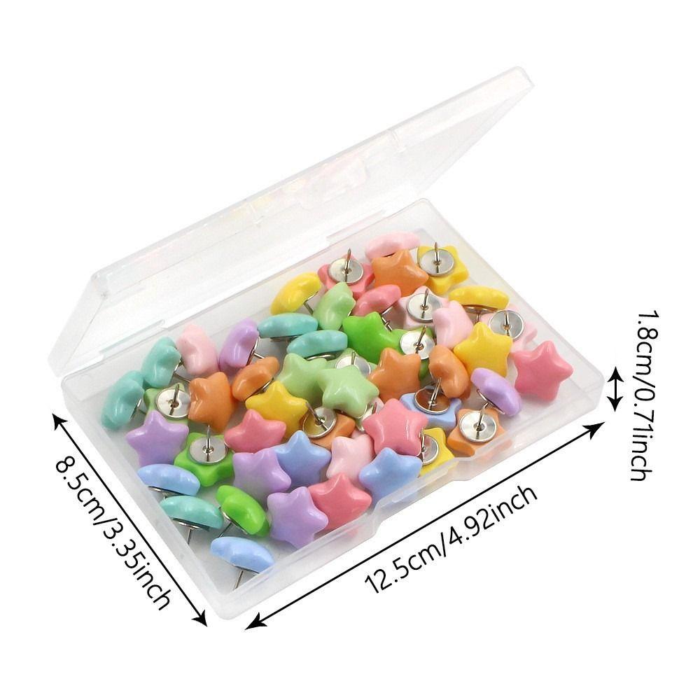 20/50Pcs DIY Star Shape Pushpins Macaron Blackboard Push Pins Portable Decorative Studs Corkboard