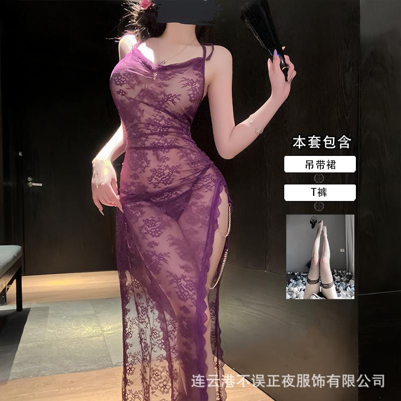 Lianyungang sex underwear pure lace suspender skirt sexy temptation suit pajamas uniform