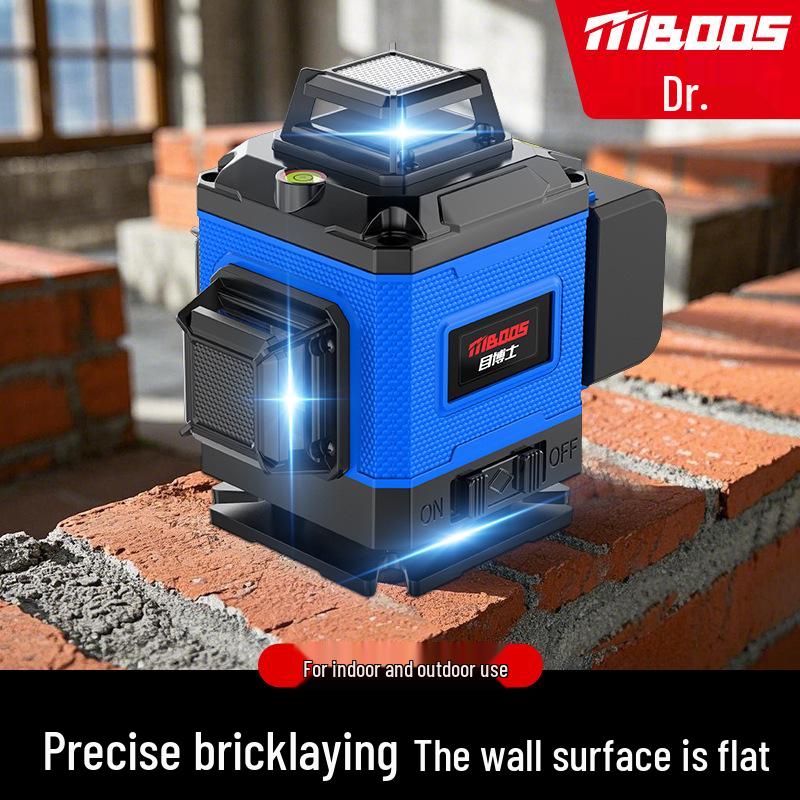 Mu Bo Shi High Precision Laser Level for Builders and Tilers - Strong Light, Fine Lines, Outdoor Use