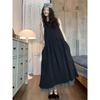 In Stock At Real Price, French Lazy Wind Mesh Splicing Vest, Dress, Femininity, High Waist and Thin, Big Swing Dress, Women