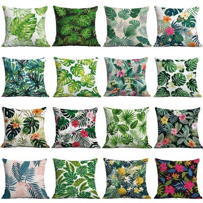 Plantas Verdes Novas, Plantas Tropicais, Almofada Estampada em Alta Definição, Capa de Almofada para Sofá de Casa