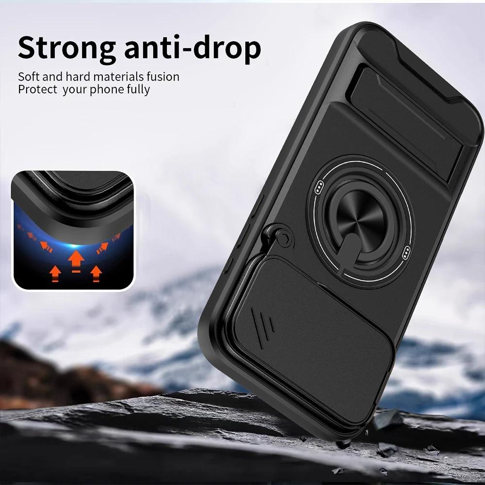 Rugged Shockproof Funda for iPhone 17 Air 16 11 12 13 14 15 Pro Max Case Armor Rotatable Camera Lens Cover Ring Stand Capa Funda