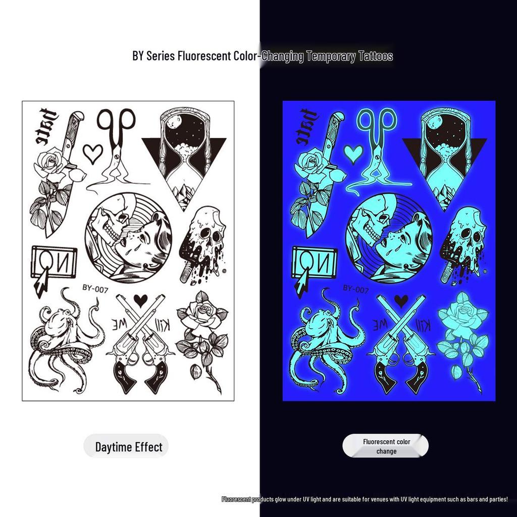 Creative Fluorescent Waterproof Full Arm and Face Tattoo Sticker