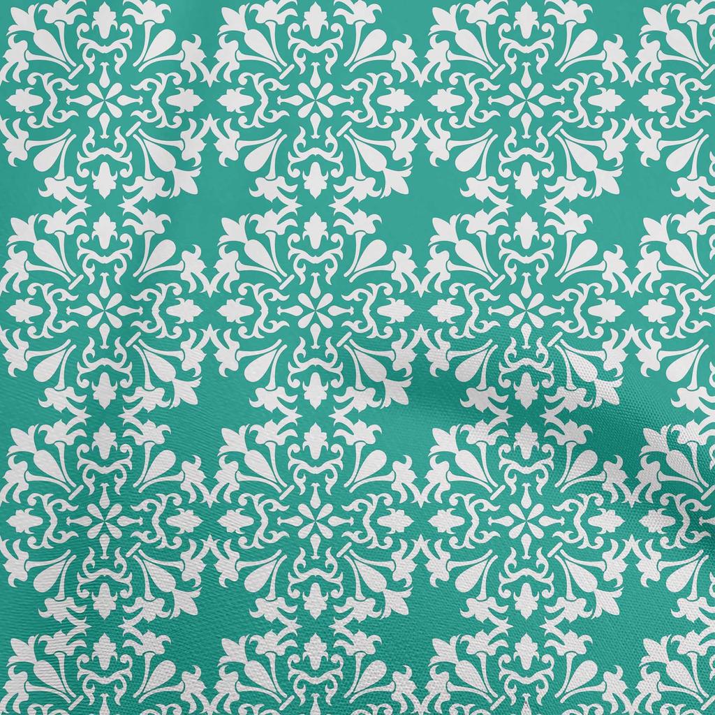 oneOone Cotton Poplin Dark Olive Green Fabric Asian Block Floral Fabric For Sewing Printed Craft Fabric By The Yard 42 Inch