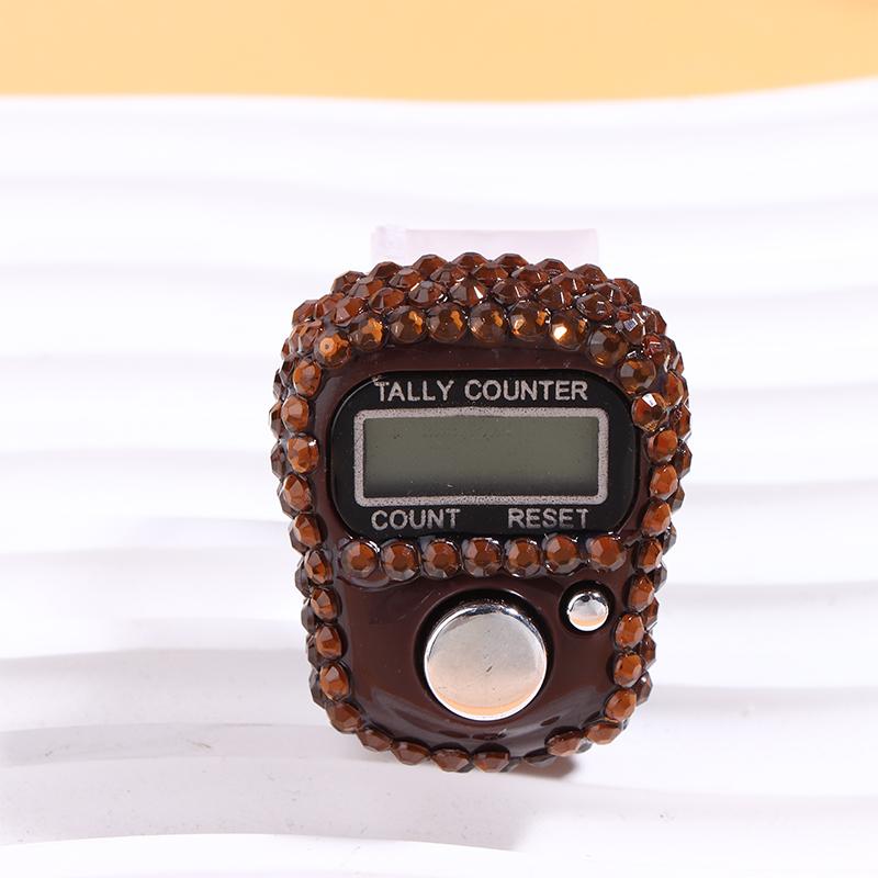 7 Colors Available Sparkling Rhinestone Finger Counter Portable Resettable Clicker Fitness/Prayer/Activity Counting Tool