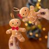 Non-Toxic Cute Gingerbread Man Pendant Plush Christmas Ornaments For Tree Decorations Christmas Hanging Decor For Home Christmas Party