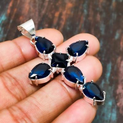 Amazing London Blue Topaz, Gemstone Handmade  925 Sterling Silver Jewelry Pendant