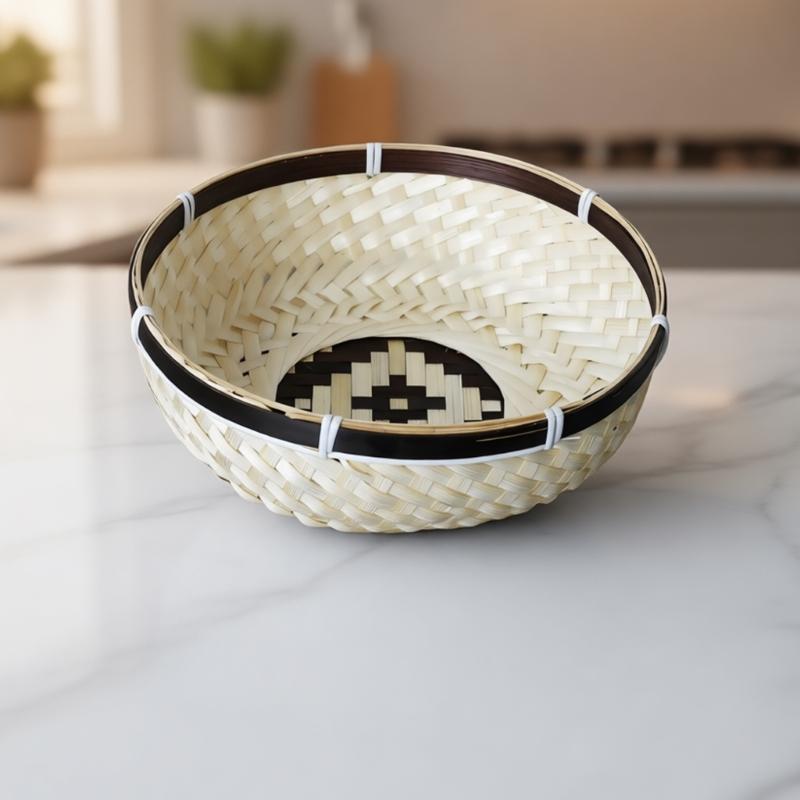 Bamboos Basket Box Natural Woven Storage Basket Bin Weaving Decorative Basket Box Farmhouse Picnics Table Storage Basket