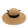 Summer straw hat women's fashion straps bow hand-woven hat seaside vacation sunscreen sunshade beach hat