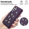Flip Shockproof Case for Samsung Galaxy A14 A34 A54 A15 A35 A55 A16 A36 A56 Stereo Flower with Lanyard Kickstand Wallet Case