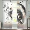 Auge Weiblich Schöne Frau Elegantes Design Wimpern Tüll Fensterdekoration Transparente Vorhänge für Wohnzimmer das Schlafzimmer Dekoration
