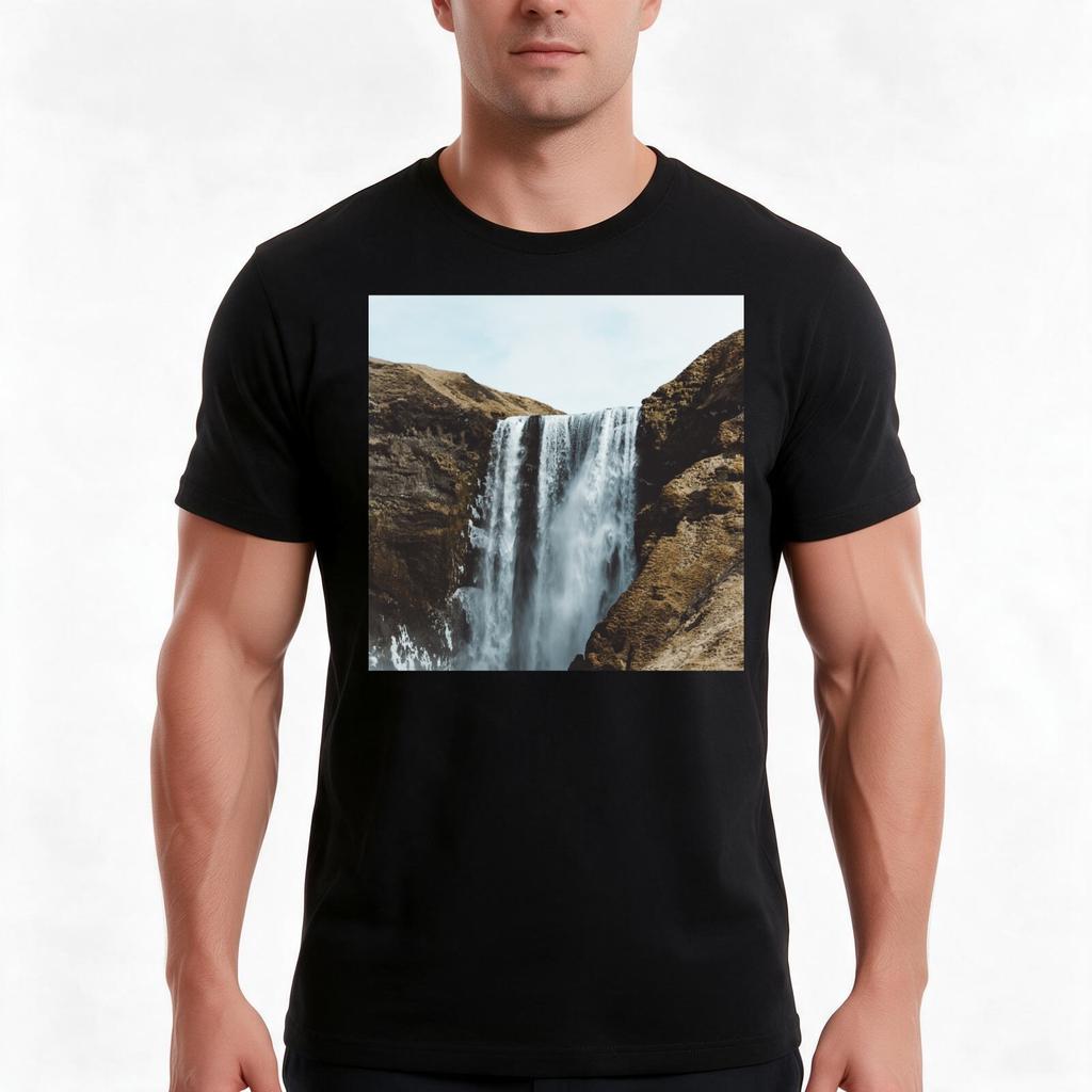 Most Stunning Waterfall Tshirt Summer Casual Cotton Tee Oversized Streetwear Tops Vintage Graphic Print Unisex Unisex Unisex