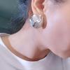 Exaggerated Striped Metal Stud Earrings for Women