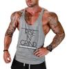 Muscleguys RISE N GRIND NO PAIN NO GAIN Bodybuilding Stringer Tank Tops Men Gym Clothing Cotton Workout Fitness Sports Running Vests