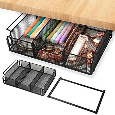 Organisateur de bureau peu encombrant Panier de rangement coulissant en métal Tiroir durable sous le bureau Bureau