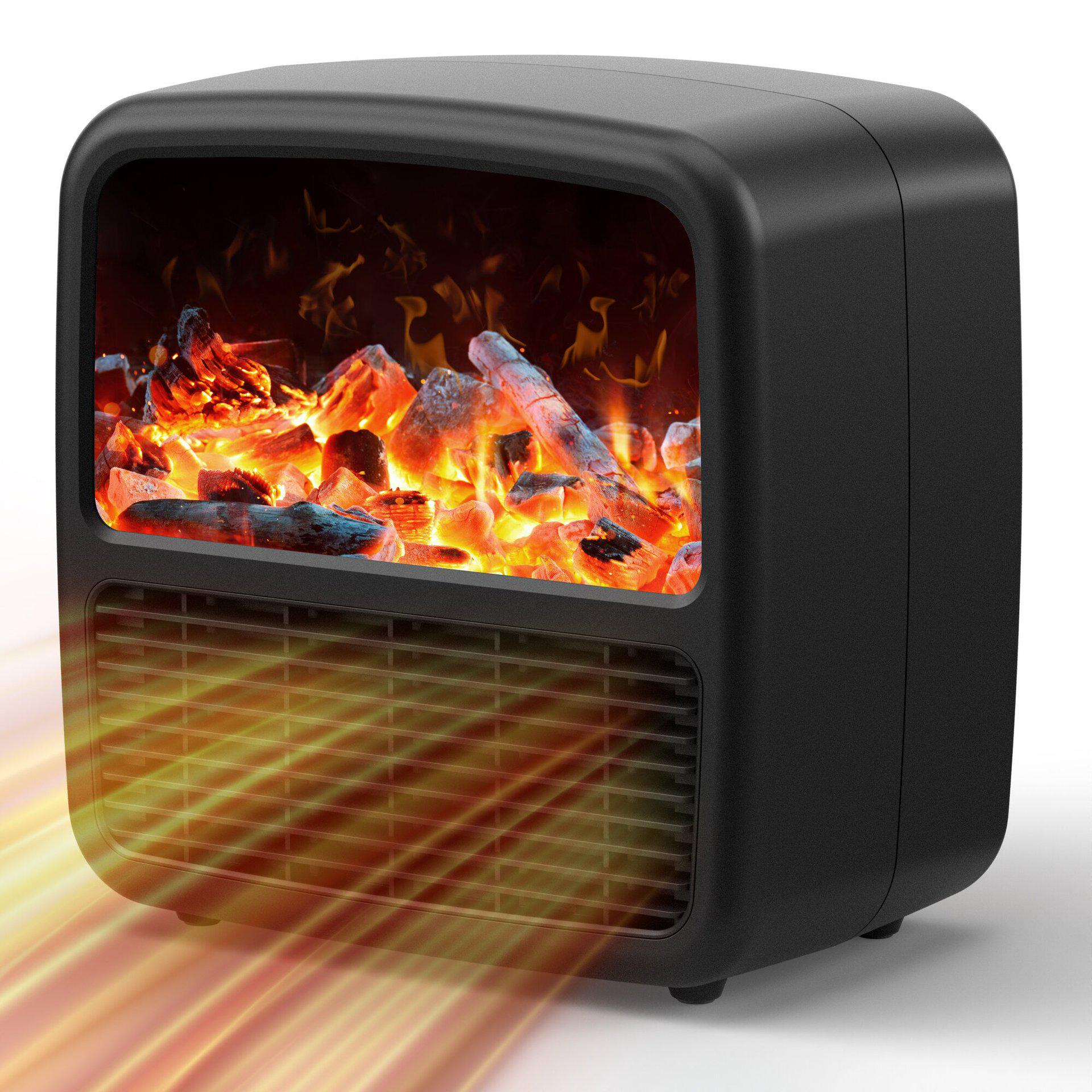 

Portable 3D Flame Desktop Fan Heater – Energy-Saving Indoor Heating Solution UK Plug
