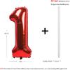 40 Inch Red Number 1 Balloon Giant Helium Polyester Film 1th Birthday Girl Boy Self Inflating Digit One for Anniversary Celebration Baby Shower New