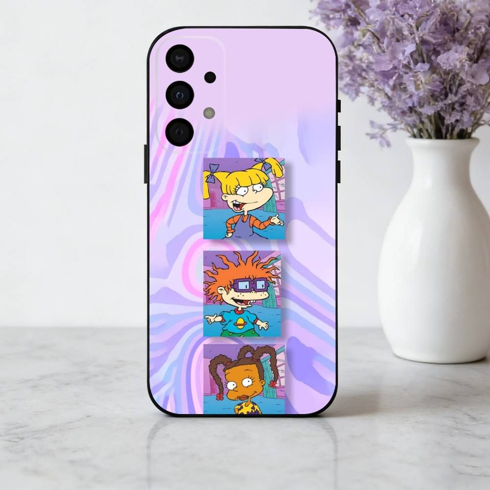 R-Rugrat-T C-Chuckie A-Angelica Phone Case For Samsung Galaxy A73,A72,A71,A70,A53,A52,A51,Soft Silicone Black Cover