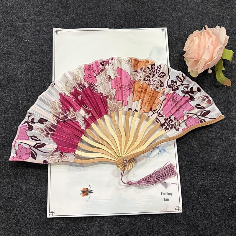 Goldener Faltfächer - Klassischer Chinesischer Stil für Tanzen, Tragbar und Elegant im Design