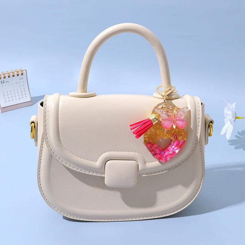 1PC Keyring Creative Butterfly Tassel for Wallet Handbag Love Heart Car Key Accessories Resin Keychain Crystal