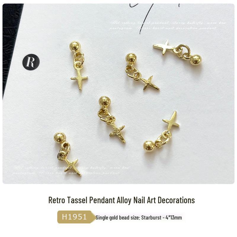 Chrome Hearts Cross Pendant Nail Art: Star, Moon, Butterfly Wearable Nail Drill Accessories