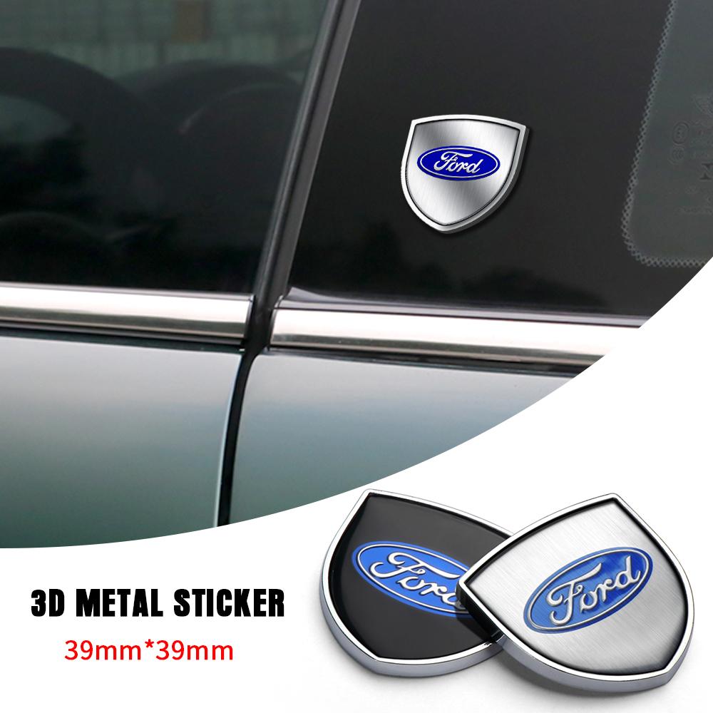 KLYD4 Car Styling Metal Side Front Fender Trunk Shield Badge Stickers For Ford Mustang Focus Mondeo Kuga Fiesta MK7 Escort Edge S-max