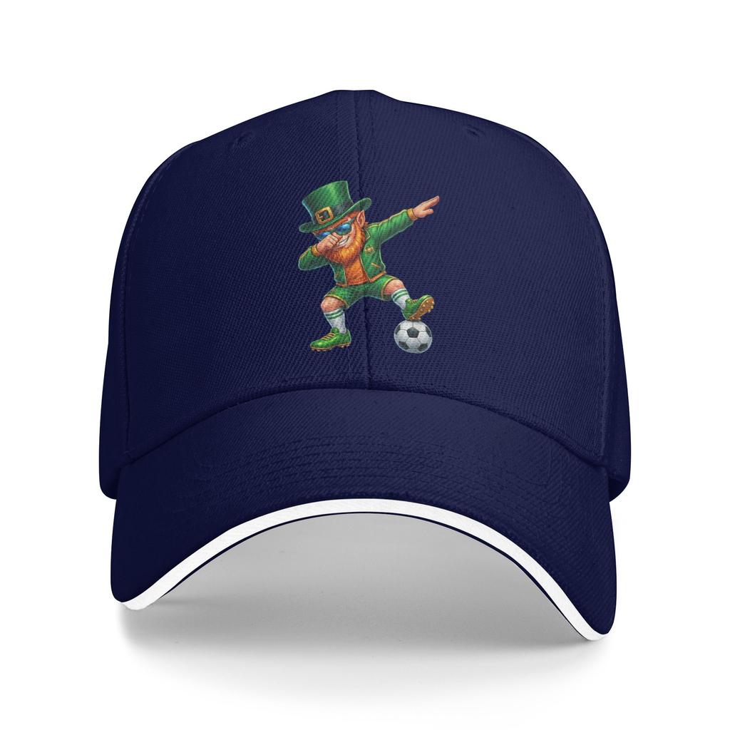 Leprechaun Palying Soccer Player St Patricks Day Casual Baseball Cap Trucker Hat Kpop Rock Hip Hop Hats Unisex Baseball Caps