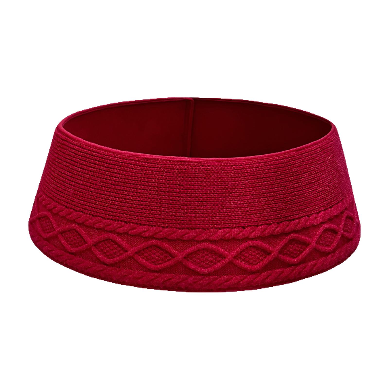 

27,95 дюйма В язаний комір для різдвяної ялинки Покриття для основи різдвяної ялинки для зимової домашньої вечірки Святковий декор для приміщення червоний