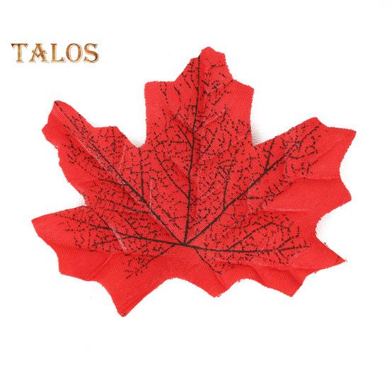 50Pcs Artificial Maple Leaf Realistic Cloth Autumn Leaves Indoor Outdoor Halloween Fall Harvest Thanksgiving Festival Wedding Party Decoration