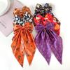 Ghost Spider Web Halloween Hair Bow Clip & Triangle Scarf Set