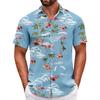 Floral print short-sleeve casual shirt, stylish and comfortable for daily wear.