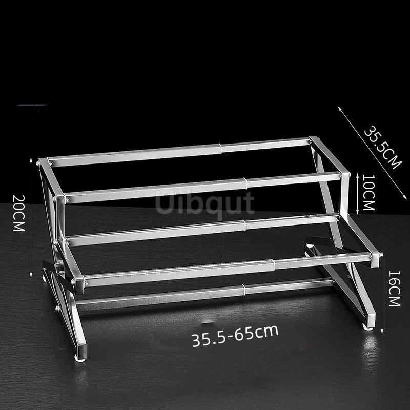 GN pan rack Retractable Seasoning Holder Bracket Stainless Steel Spice Rack Kitchen Seasoning Container Box Holder tray basin
