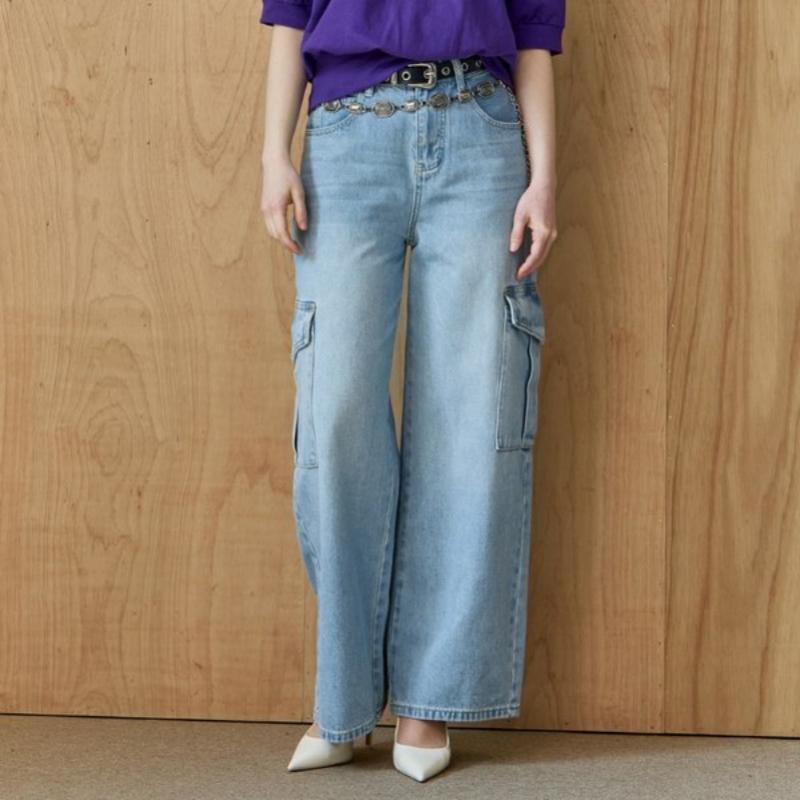 Maxza Cargo Wide Denim Pants With Side Pocket Ze05ql003na