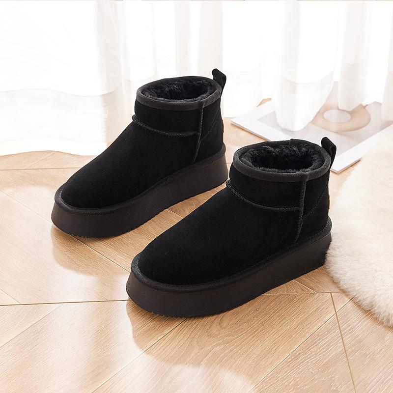 

Женские зимние ботинки на толстой подошве 2025 года, новые, с внутренней стороны, увеличивающие высоту, зимние, бархатные, термостойкие, короткие, из хлопка, для снега, маленькие, хлопковые ботинки 40