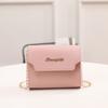 Women's bag new fashionable simple solid color chain shoulder small square bag small fresh messenger bag