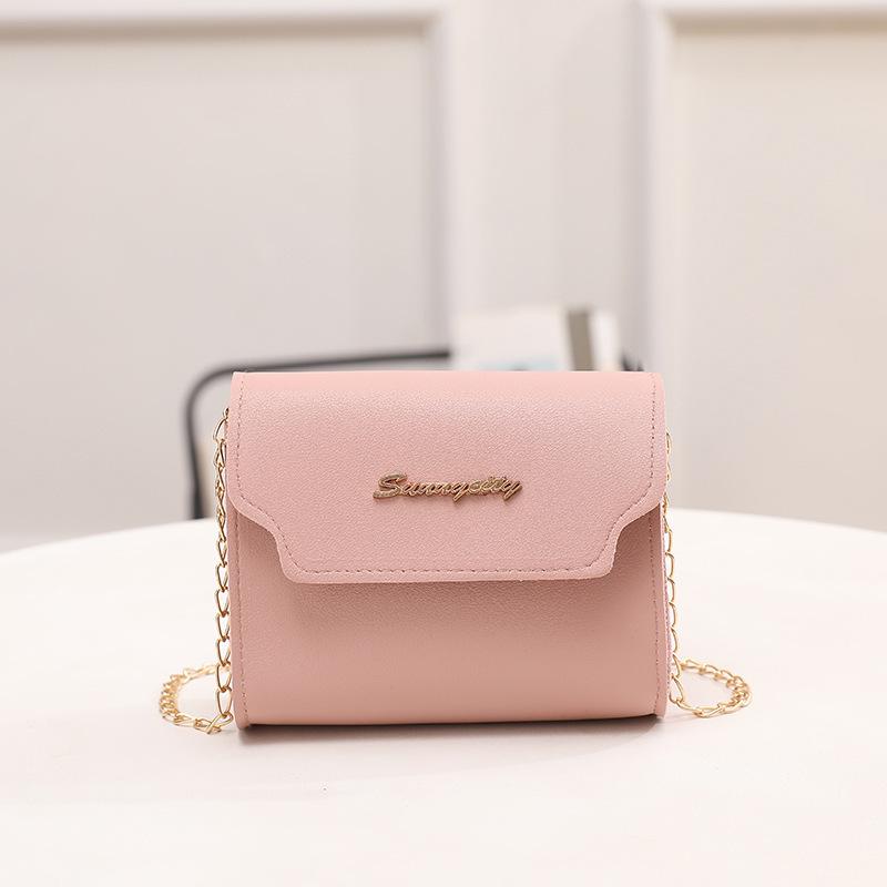Women's bag new fashionable simple solid color chain shoulder small square bag small fresh messenger bag