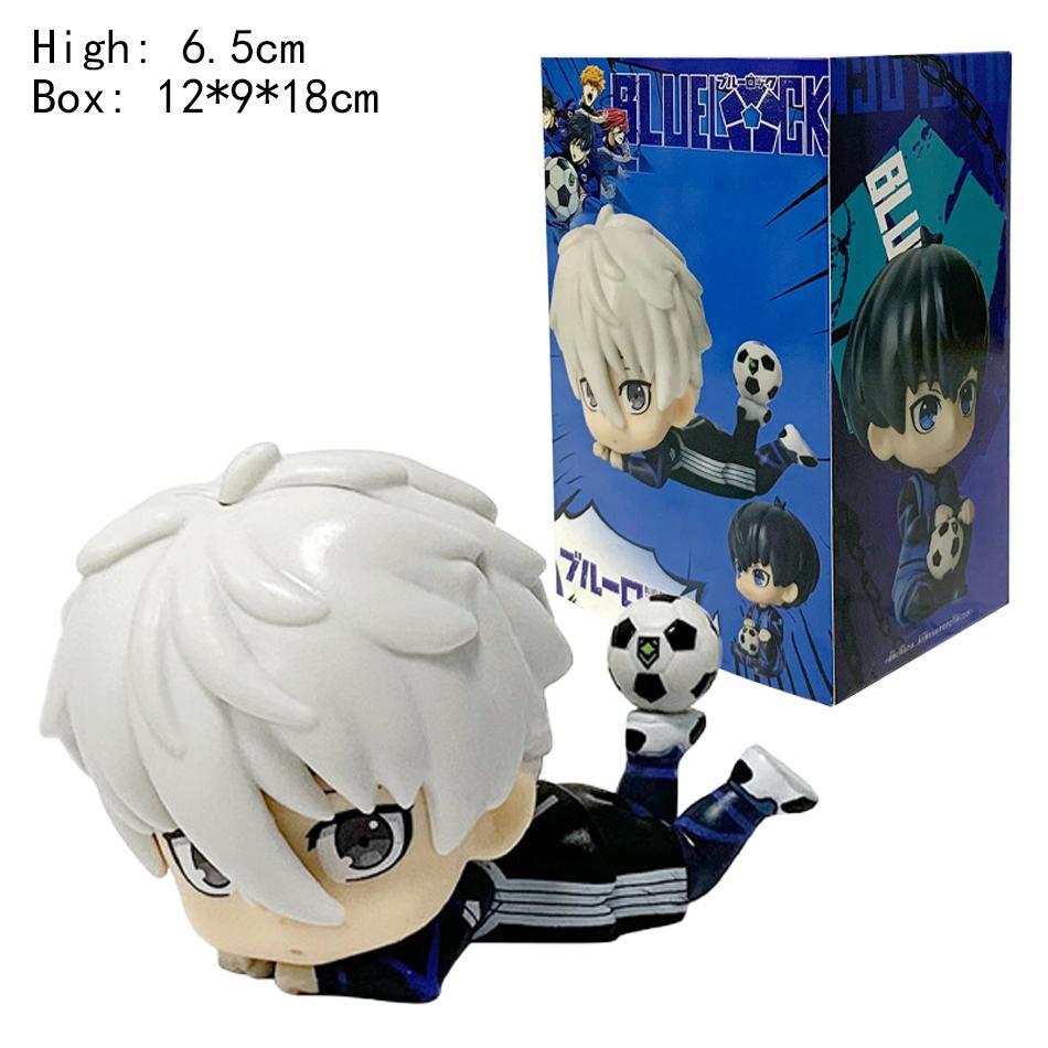 10cm Blue Lock Gk Anime Figure Nagi Seishiro Isagi Yoichi Q-Version Kawaii Cute Sitting Pose Model Statue Kid Desktop Decoration
