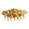 JWELLA Traditional Gold-Plated Hair Barrette Clip With Floral Design And Beads Danglers (Design-6)