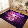 Axolotl Theme Soft Crystal Velvet Rug Custom Name & Text Print Non Slip Floor Rug for Bedroom Living Room