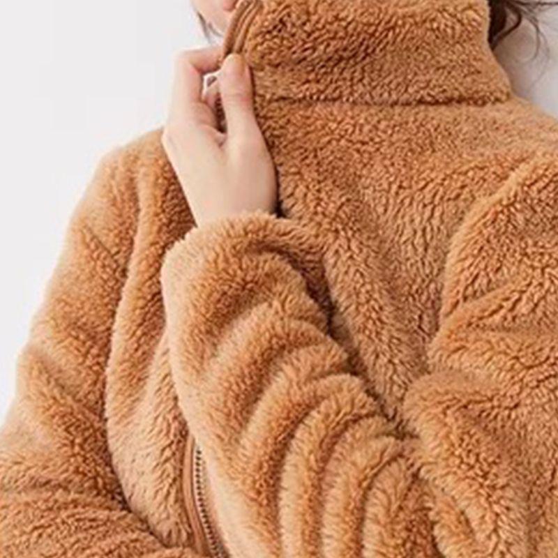 Verdickte Korallenfleecejacke für Damen - Stehkragen, Warme Winterkleidung für den Außen- und Heimgebrauch