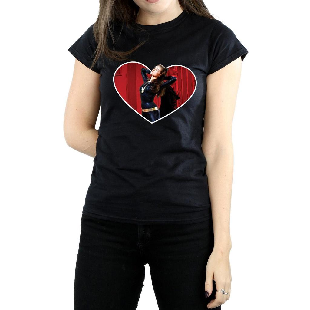 DC Comics Womens/Ladies Batman TV Series Catwoman Heart Cotton T-Shirt