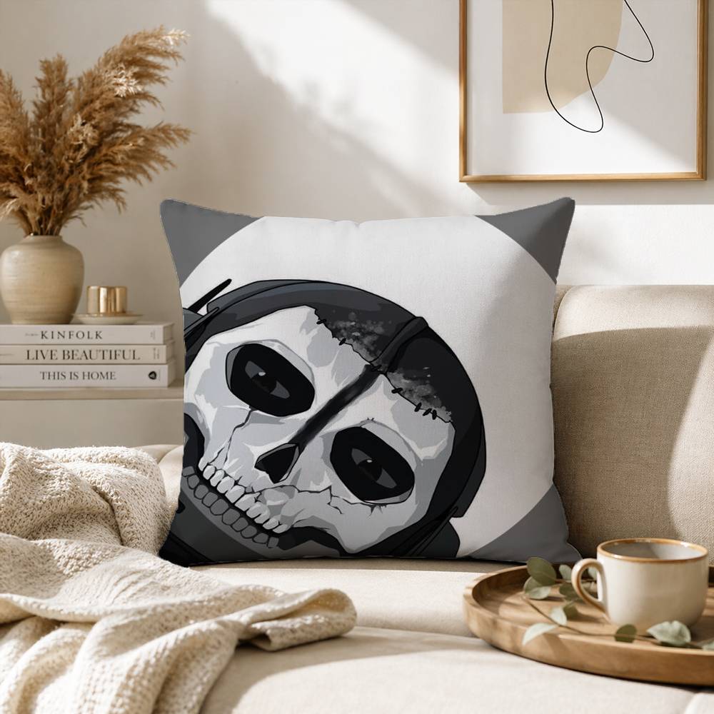 CCall of DDuty Ghost Chibis Pillow Case for Sofa Living Room Home office Decor Protective Cover