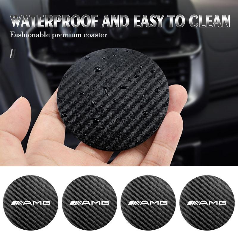 2Pcs Car Interior Coasters Car Silent Anti-noise Cup Pad For Mercedes Benz AMG W205 W204 W206 W213 W212 W211 W222 W221 W177 W176